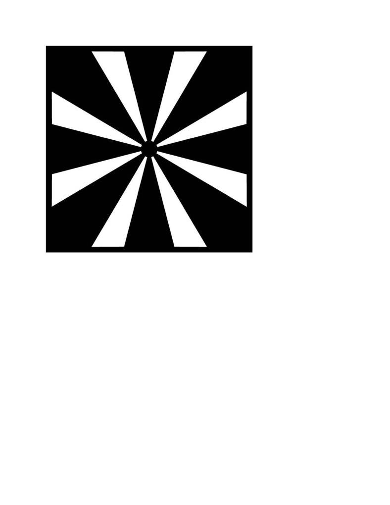 "Tangible results" sunburst die-cut design